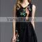 Pretty Steps 2016 Latest Dress Designs, Elegant Ladies Casual Sleeveless Slim V Neck Dress