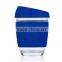 2016 beautiful design Glass Reusable Coffee Cup sleeve-blue/pink/green