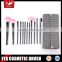 Fashionable design of 12 pcs makeup brush set with travel size