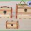 cheap solid wood creative DIY unfinished wooden treasure chest jewelry box with lock