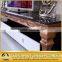 Golden tv Stand Design With Manmade Stone Top