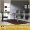 Europe simple model stainless steel dining table base with glass top