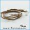Fashion Mens Jewelry Custom Nautical Rope Leather Anchor Bracelet For Men