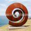 famous metal art theme park stainless steel ball garden corten steel sculpture