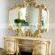 New Arrival Elegant Classic French Rococo Floral Painted Golden Vanity Dressing Table for Noble House BF12-05254b