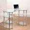 Metal Frame Design Modern Glass Computer Table