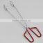 Red Rubber Handle Scissor Food Serving Tongs/ BBQ Tongs