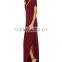 Guangzhou Clothing OEM Red Pocket Split Dress Pictures Of Latest Elegant Designs