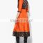 Orange Printed Viscose Churidar Kameez Dupatta With Jacket Designs Designer Long Kurtis Pakistani For Stitching HSd5017