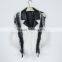 2016 new European style leather splicing faux fur vest woman dress