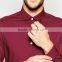 Slim Fit mans red shirt with long sleeves, latest formal shirt designs for men