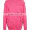 MGOO Custom Design Women Oversized Longline Plain Bright Pink Ripped Sweater Distressed Sweatshirt With Private Label