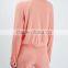 Women lounge wear pink plain girl casual sweatshirt without hood