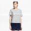 2015 Wholesale Fashion Ladies Short Sleeves Pure Color Grey Color 100%cotton T-shirt