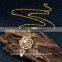 Wholesale Natural pearls 925 Silver Jewelry Women Micro Pave CZ Shiny One Stone Flower Necklace