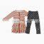 fall style bangladesh clothing children clothes stripe ruffle jacket +polka dot pants