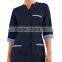 High Quality Female Color Contrasting 3/4 Sleeves House Keeping Tunic with One Button Closure