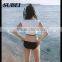 2016 Korean version of the new short-sleeved letter split three-piece bikini swimsuit steel prop gather swimsuit