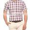 Pink check Buttoned Skinny Short Sleeve Shirt