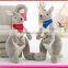 Custom soft kangaroo toy with printing scarf