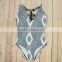 Women's One Piece Criss Bandage Solid Color Floral Print Sexy Monokini