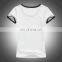 Plain model women shirts,two color t shirt,two tone t-shirt