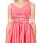 Grace Karin Sexy Sleeveless V-Neck Satin Watermelon Color Prom Party Dress Short Homecoming Dress Under 100 GK000126-1