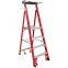 High grade aluminum alloy folding dual purpose ladder ac51-207 small double side ladder with gold anchor