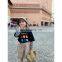 C1007/All-match casual korea fashion girls false two piece sweatshirt set kids wholesale cute sweatshirts