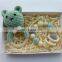 Baby Gift Bear Wooden Ring and Crochet Beads Teething Bracelet Rattle