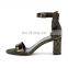 ladies new latest design high heel genuine patent leather sandals shoes women covered heel shoe