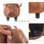 Leather Wood Footstool Rest Modern Ottoman With Pu Leather Shoe Storage Ottoman,animal Footstool