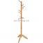 Wooden Hall Tree Enterway Coat Hanger Holder Free Standing for Clothes Hats Purses Coat Rack Stand with 11 Rounded Hook