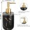 Home Decorative Modern Gold Design Marble Ceramic Bathroom Accessories Set