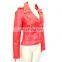 Ladies Leather Biker Jacket Girls Funky Sexy Fitted Zip Up Coat