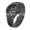 OEM Brand Wrist watch custom logo Mechanical Skeleton Black Dial Watches Water prooft Stainless Steel luxury men automatic watch