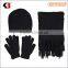 2015 New Arrival Unisex Acrylic Knitted Winter Hat Scarf Glove Set