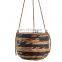 Hot Sale Black Woven Natural Hanging Planter with Lining Modern Boho Wicker Straw Cover for Flower Pot Vietnam Manufacturer