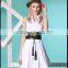 best quality girls summer sundress and white sleeveless dress with leather belt