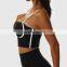 Factory Sale Contrasting Colors Backless Sports Bras Sling Straps Yoga Fitness Tops