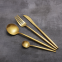 Luxury Stainless Steel Portuguese Gold Plated Long  Handle Elegant Cutlery Utensil Set