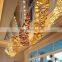 Contemporary Modern Hanging Lighting Fixture Colored Hand Blown Glass Luxury LED Chandelier