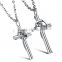 Titanium steel jewelry wholesale Love touching the cross titanium steel couples necklaces with pure steel