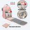 Baby diaper bag double layer storage bag portable quilted puffer polyester high-capacity go out Zipper pack diaper bag