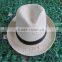 Fashion natural fedora hat with black ribbon for girl