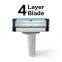 New Arrival Shaving Razor For Men 1 Handle 4 Refills Stainless Steel Razor Blade Four Layers Customized Logo