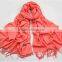 New Winter Fashion Tassel Solid Color Plain Ladies Cashmere Scarf