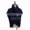 QD81003 Fashion Ladies Knitted Mohair Shawl Cape With Raccoon Fur Collar For Woman Winter Shawl