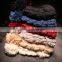 Custom style blank color women puffball crochet knit winter hat