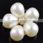 4pcs pearl rhinestone flower button - 5 pearl button with crystal centre